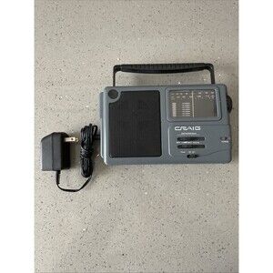 Tested Handheld CRAIG Portable AM/FM Radio w/Rod Antenna Headphone Jack VR4181W